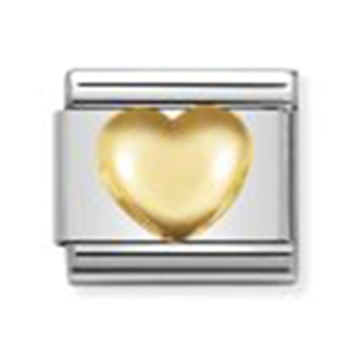 Gold Heart on Silver