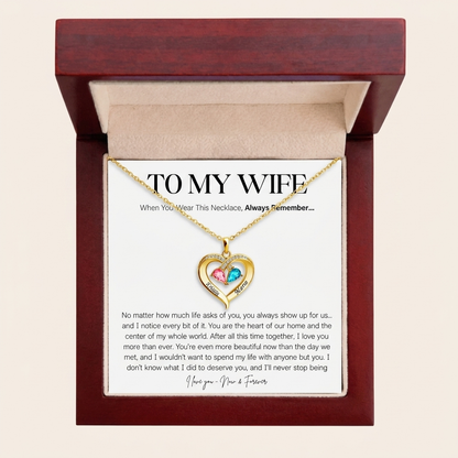 To My Wife - Birthstone Necklace Set