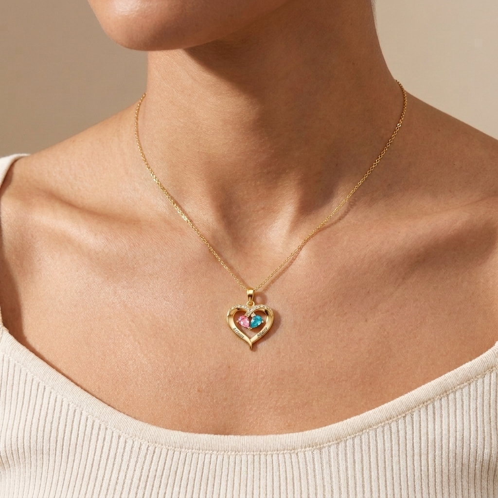 To My Wife - Birthstone Necklace Set